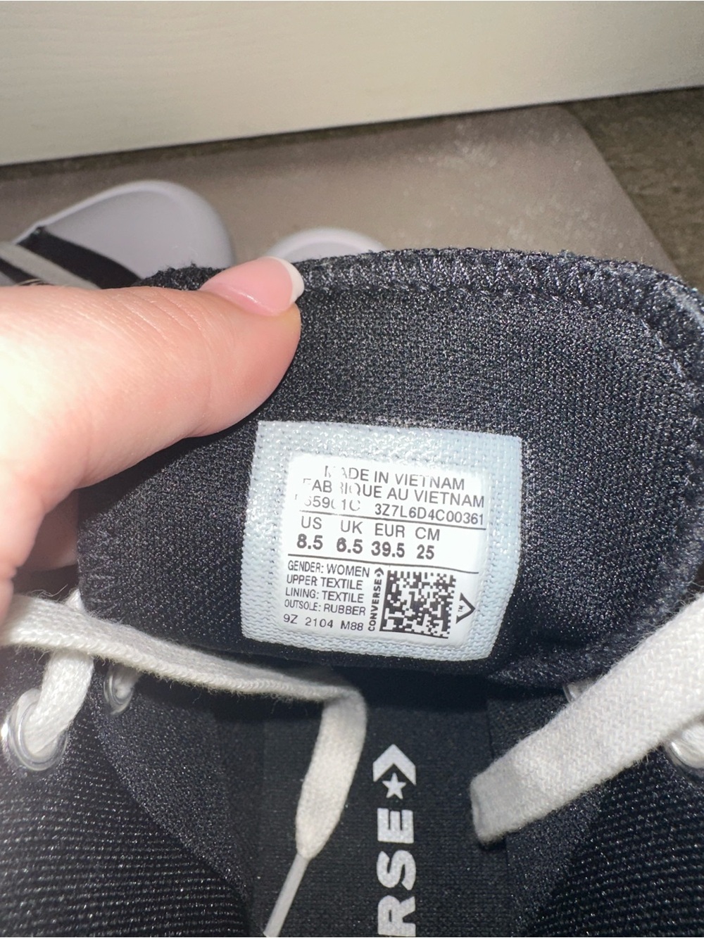 Converse Womens Black and White High Top platform Sneakers W8.5 - Picture 10 of 10